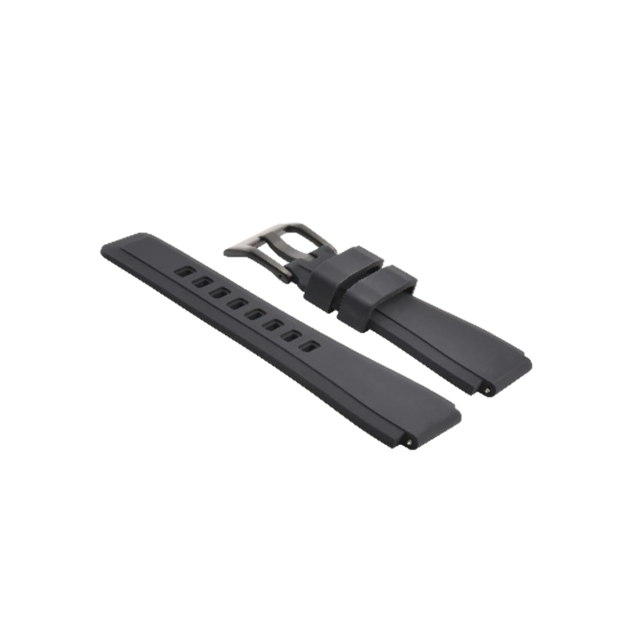 Ewatchparts 24mm Silicone Rubber Band Strap Compatible With Bell Ross BR-01-BR-03 Watch Black Brush