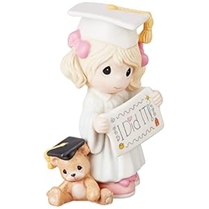 Precious Moments – Celebrating Graduate with Teddy Bear, Collectible Porcelain Figurine, Ideal Graduation Gift, 17314