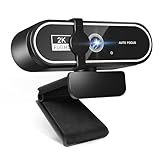 Webカメラ ウェブカメラ HD 2K 400万画素 広角レンズ マイク付き 自動光補正 ストリーミング USB接続 PCカメラ 1/4インチ三脚穴 Zoom/Skype/YouTube/ビデオ会議/オンライン授業/リモートワークなどに対応可能 Windows11/10/8/7 Mac OS X 日本語説明書付き (ブラック)