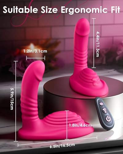 Riding Grinding Thrusting Dildo Vibrator - Remote Control Sex Grinders with 9 Thrusts & Vibrations for Clit Perineum G Spot Anal Stimulation, Women Female Sex Toy Adult Toys & Games Sex Machine Dildos - Image 7
