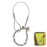 Heavy-Duty Fence Post Puller with Galvanized Cable & Chain - Works with Jack or Lever for No-Dig Removal...