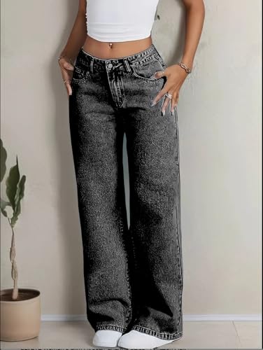 Image of Nifty Women's Denim Stretchable High Waist Light Wash Baggy Jeans || Back Pocket Bow tie Detail