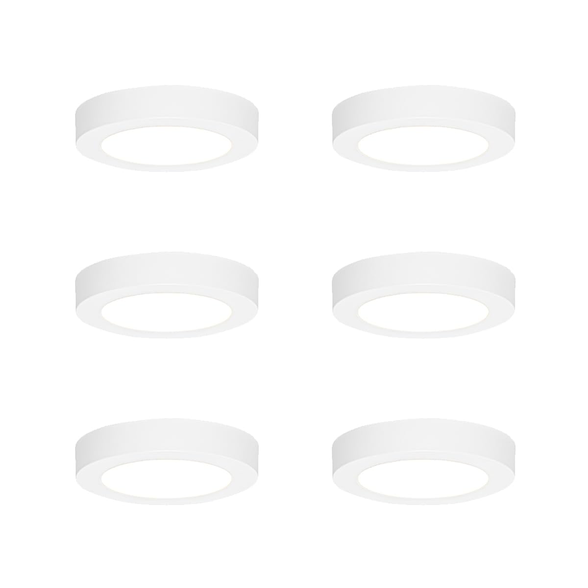 Qazqa Juego de 6 Foco empotrado o de superficie blanco 14 cm LED regulable 3-pasos - TRANS Plástico Incluye LED Max. 1 x 6 Watt