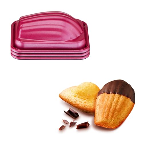 Tefal Creabake 3 moules à madeleines 8,3x6,5 cm Revêtement antiadhésif, Cuisson parfaite, Démoulage facile, Interchangeables, Empilables, Recettes...