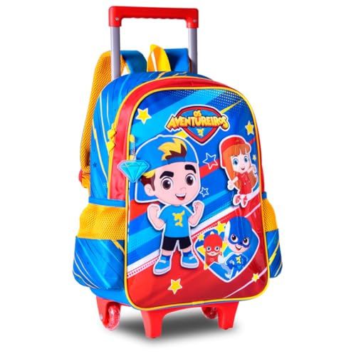 Mochila De Rodinhas Infantil Luccas Neto Youtuber Estampa Os Aventureiros Mala Escolar Viagem Bolsa Costas Azul Clio Style Original