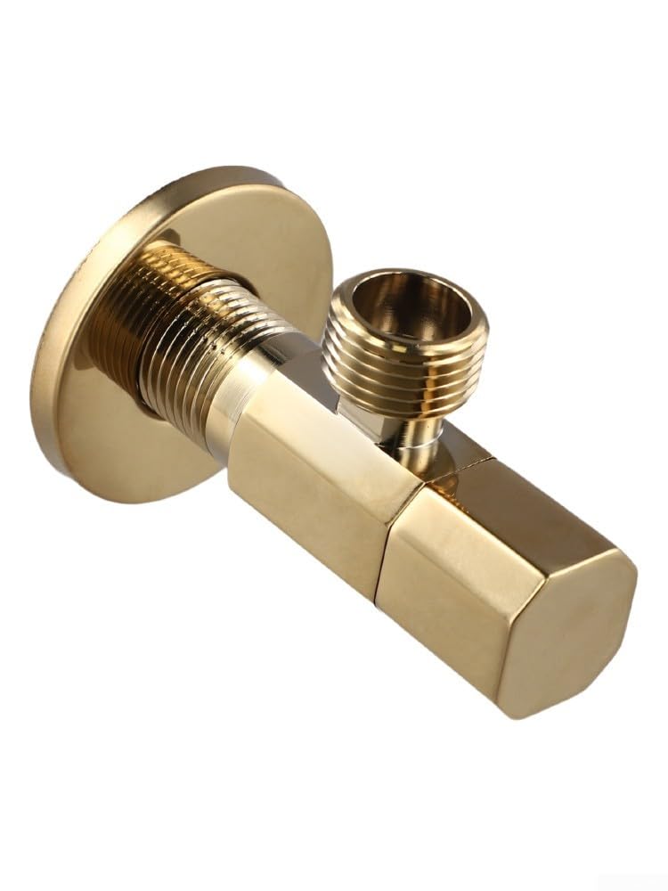 Besttoolifes Valvola di arresto angolare, in ottone, 1/2 "per ingresso NPT × uscita 3/8", maniglia a quarto di giro per bagno, cucina e WC controllo dell'acqua