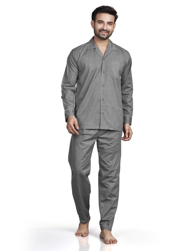 tatwam Pick N Pick Woven Cotton RICHED with Polyester Mens Nightsuit with Fully Elastic Pajama and Buttoned TOP-picture-37