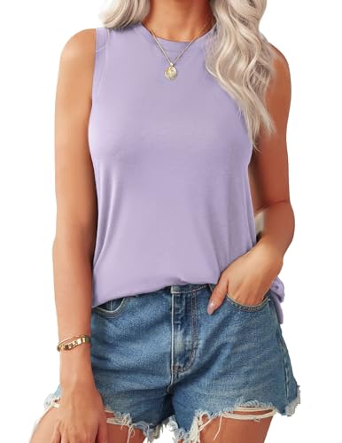 Zeagoo Damen Basic Top Ärmellose Sommer T Shirt Einfarbig Tank Top...
