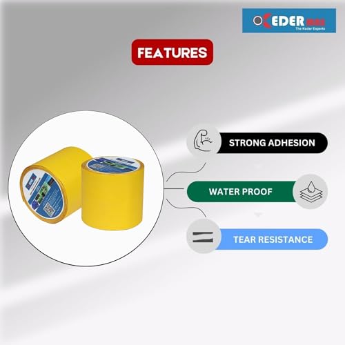 Image of Tarpaulin Repair Tape 10m 100% Waterproof, UV-Resistant & Heavy Duty Duct Tape for Truck Covers Tarpaulins, Tents, HDPE and others application 9.5cm x 10m Roll per Pack (Yellow)