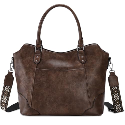RAVUO Handbag for Women, Large Ladies Hobo Shoulder Bag Vegan Leather Crossbody Tote Boho Satchel for Casual Business Work Coffee
