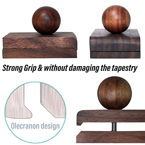 Anfu Wall Clip For Quilt, Wall Clip For Blanket, Wooden Wall Clip For Hanging And Display Tapestry Blanket Fabric Quilt Rug (4, Walnut) #TOP5