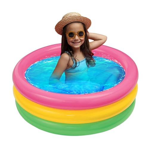 Image of Pivalo Round Inflatable Swimming Pool Bathtub Soft Material Spa Bath Tubs for Kids & Toddlers (Multicolor, 2 Feet, 3-4 Years, Pump Not Included)