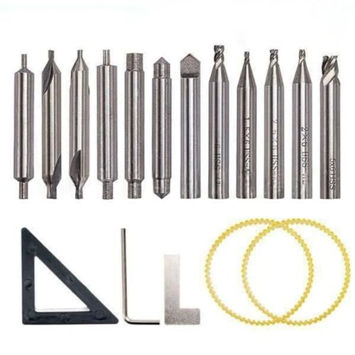 Image of Partslety Milling Drill Bit Set, High Hardness Sleeve Vertical Spare Parts Tool, Milling Drill Bit Set Tools Vertical Spare Parts 17 Piece Set