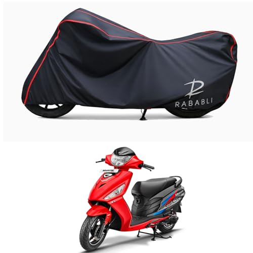 Image of Waterproof Bike Body Cover Compatible for | Hero Maestro Edge | Taffeta Fabric, Red Piping Design, Bottom Elastic Fit | Dustproof, Sun UV & Rain Protection for All Bikes