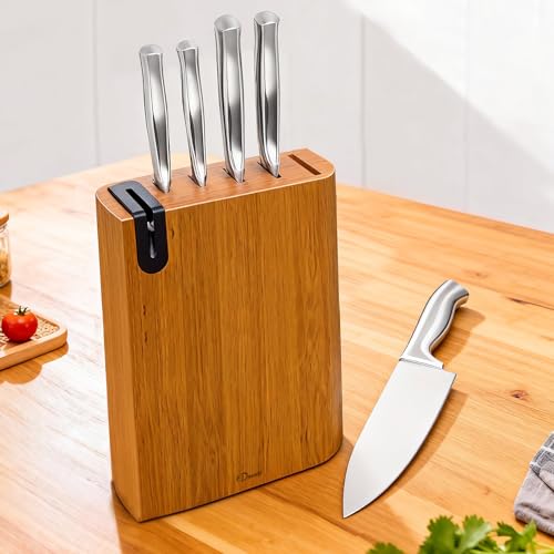 Dmore Messerblock mit Messer, 6-Teilig Küchenmesser Set mit Block und Schleifer,...