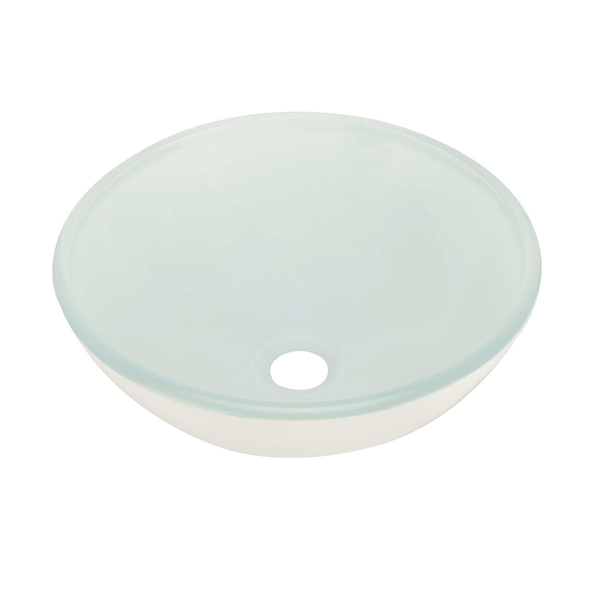 Bassine de salle de bain ronde YIMAI en verre blanc 30,5 cm pour petite vasque moderne