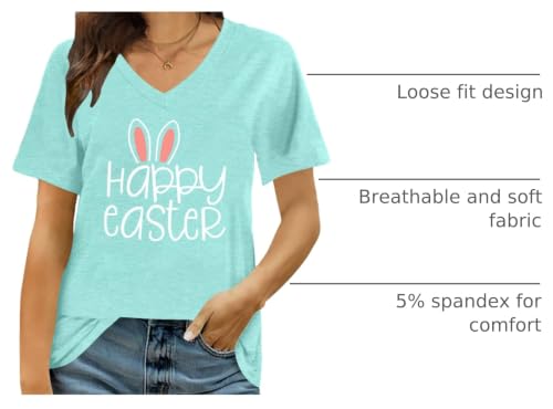 Image of Ithalt Easter Shirts for Women He is Risen Tshirt Easter Christian T-Shirt Jesus Lover Short Sleeve Tops