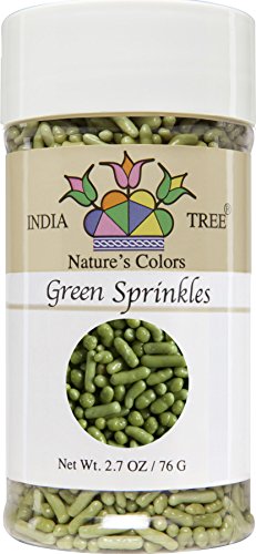 India Tree Nature's Colors Green Sprinkles, 2.7 Ounce