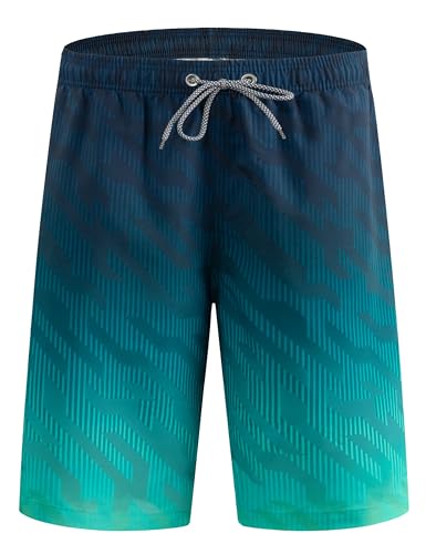 APTRO Herren Badehose Lang Badeshorts Schnelltrocknend boardshorts Freizeit Short Geometrische Grün MK3309 L 4