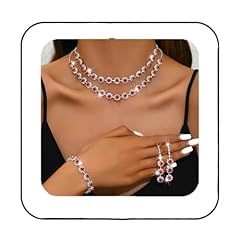 B-3 Pack Red Necklace Bracelet Earrings