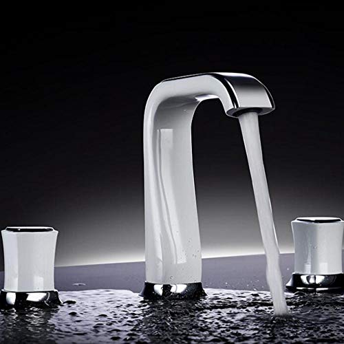 Robinet mitigeur lavabo 3 trous laiton anti calcaire évier - 6