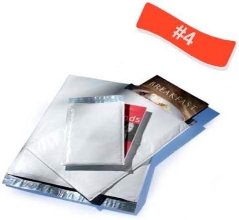 PSBM #4 100 PCS 9.5 x 14.5 Inch White Poly Bubble Mailers, Cushion Padded, Waterproof, Tear Resistant, Shipping Bag for Cloths, Documents, Books, Gifts, Jewelry and More