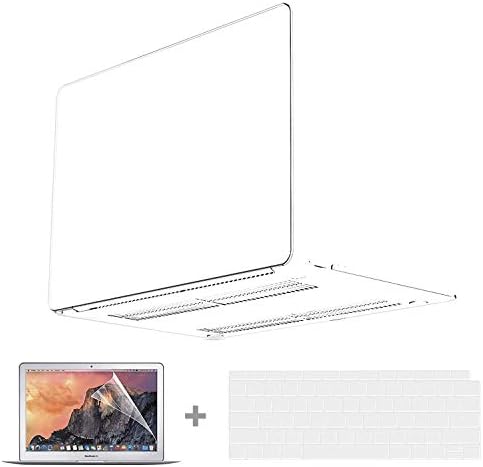 AKIT MacBook Air 13 Inch Case 2019 Release A1932 with Retina Display, MacBook Air 2018 Case 4in1 Rubber Coated Hard Shell Case and Keyboard Skin Cover for Apple MacBook Air with Touch ID, Frost