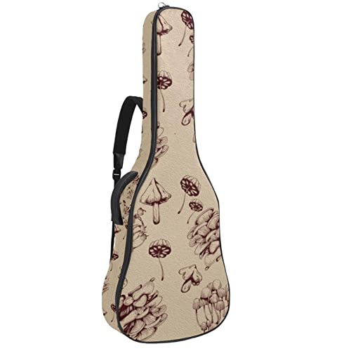 Housse pour guitare acoustique – Motif champignons sauvages – 1 cm d’épaisseur – Étanche – 101,6 cm, 104,1 cm, 106,7 cm… - Les Beatles, Paul McCartney, John Lennon, RIngo Starr, George Harrison Housse pour guitare acoustique - Motif champignons sauvages - 1 cm d'épaisseur - Étanche - 101,6 cm, 104,1 cm, 106,7 cm…