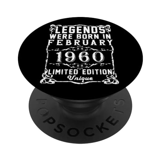 Cumpleaños Febrero 1960 Edición Limitada Regalo February PopSockets PopGrip Intercambiable