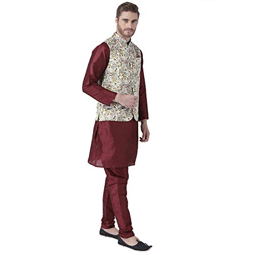 Image of hangup 3pc Kurta Pajama Basket 3PC 53AMahroon-KPW 40