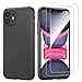 NEW'C Coque pour iPhone 11 Silicone Ultra Fine Noir et 2 × Verre trempé pour iPhone 11 Film Protection écran - Anti Rayures