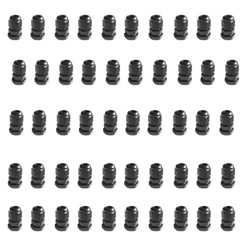 Image of The Pujara RIVER FOX PG7 Gland Black Polyamide Sealed Fixed Wire Nylon Plastic PG Type Cable Gland IP68 Wire Connector Waterproof ( Black ) (20)