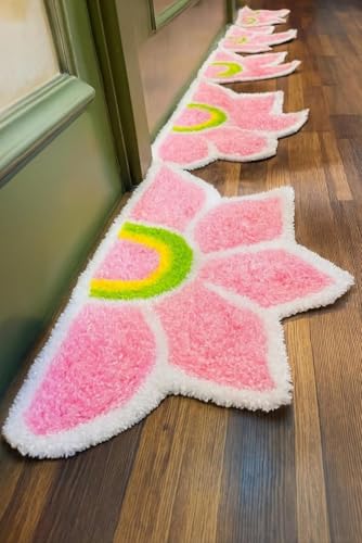 Image of Artificial Flower Wedding Haldi Platter Decoration Petal Rangoli Mat Traditional for Wedding, Haldi, Mehndi, Sankranti Home Decor, Diwali 12 inches (Light Pink, Pack of 2)