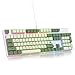 Vumilstek Green Full-Size Mechanical RGB Keyboard, American QWERTY 104-Key Wired Quiet Gaming Keyboard Creamy Linear Red Switches Number Pad for Win/Mac PC Gamers&Typists(Matcha)