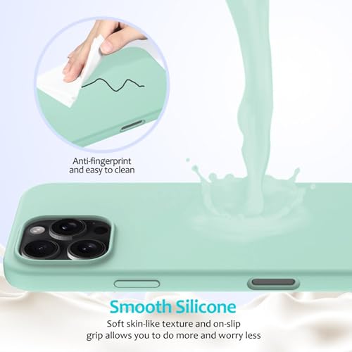Image of ArmourPro Silicone Back Case for iPhone 16 Pro Max, Soft-Touch Case | GreenishCyan