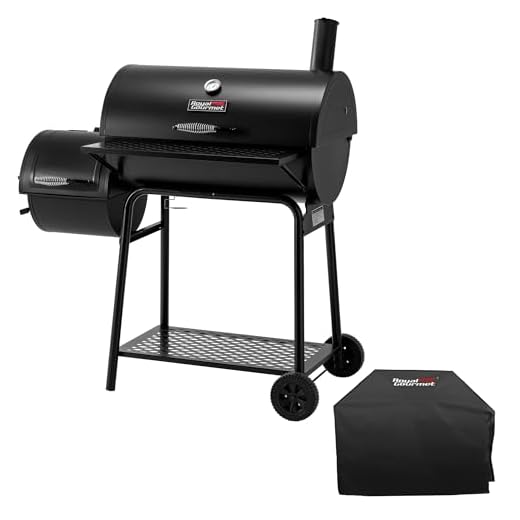 Royal Gourmet CC1830FC Charcoal Grill Offset Smoker (Grill + Cover), Black