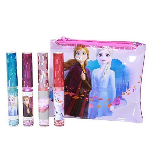 Frozen 2 Flavored Lip Glosses and Cosmetic Bag Set