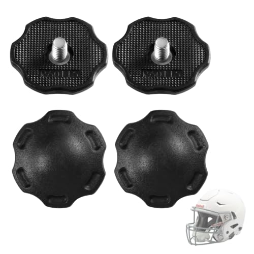 Football Helmet Thumb Screws,Replace for Riddell SpeedFlex Chinstrap Thumb Screws by FreeCat,Secure Youth Football Helmet Chin Straps to Prevent Head Injuries-Black,4 Pack