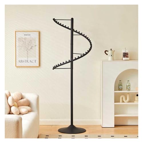 Perchero giratorio en espiral, exhibición de ropa resistente con marco de metal resistente para almacenamiento organizado en dormitorios, salas de estar y tiendas minoristas