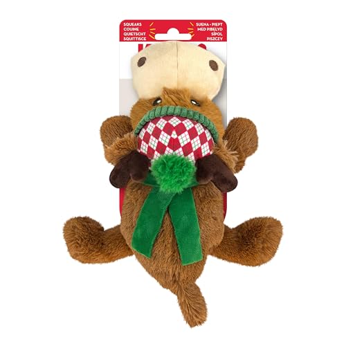 KONG Christmas Holiday Cozie Reno - Juguete de peluche suave para perros - Tamaño mediano