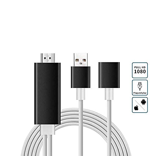 GloryKylin iPhone HD USB to HDMI Digital AV Adapter Cable Plug and Play AirPlay Mirroring HDTV Adapter Compatible with iPhone / iPad