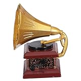 YARNOW Miniatur Retro Phonograph Modell Detaillierte Vintage Plattenspieler Miniatur Kunstvolle Tischdekoration für Wohnzimmer Puppenhaus Zubehör Authentisches Sammlerobjekt