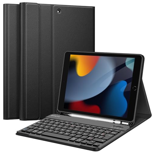 Clavier pour iPad 10.2 sans fil Bluetooth avec coque arrière souple