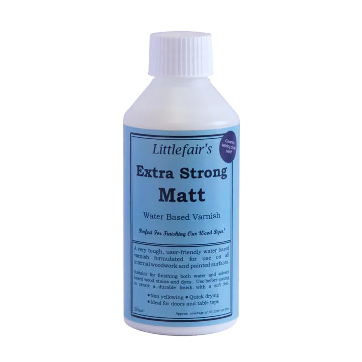 Littlefair's Barniz de madera extra fuerte para interiores - Barniz de puerta a base de agua (250 ml, mate)