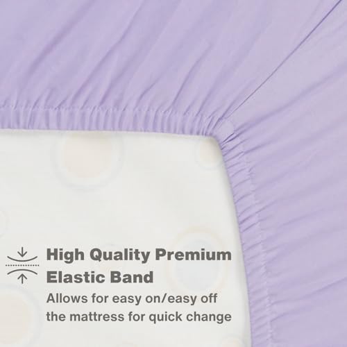 Image of Everyday Kids Fitted Crib Sheet, 100% Soft Breathable Microfiber Baby Sheet, Fits Standard Size Crib Mattress 28in x 52in, Purple Nursery Sheet
