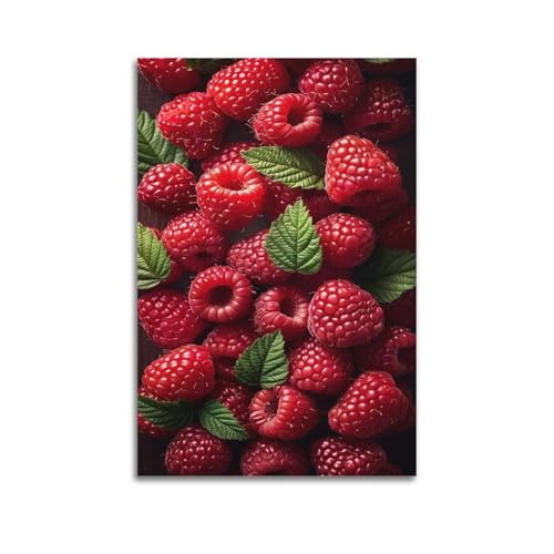 Poster moderne framboises rouges ZHOUKEG décoration épurée