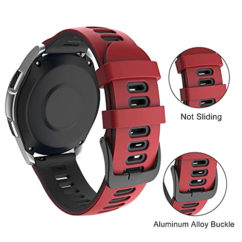 Correa compatible Vivoactive 4 22mm silicona roja y negra miniatura 4