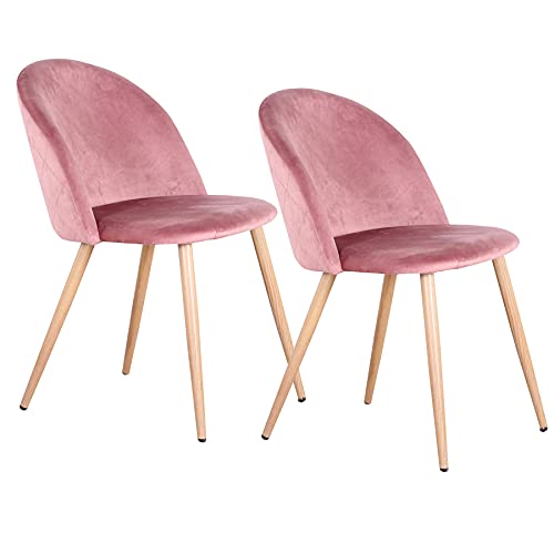 Egoonm Juego De 2 Sillas De Comedor De Terciopelo Cojines De Terciopelo Suave Asiento,Sillas De Cocina Para Comedor Y Sala De Estar Rosa-2 Egoonm Juego De 2 Sillas De Comedor De Terciopelo Cojines De Terciopelo Suave Asiento,Sillas De Cocina Para Comedor Y Sala De Estar Rosa-2