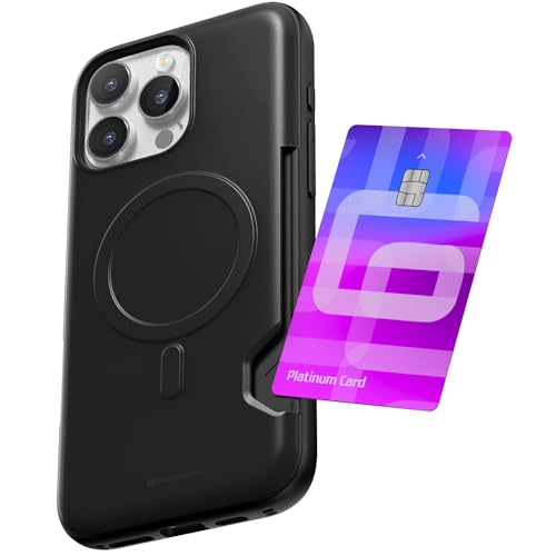 GOOSPERY for iPhone 16 Pro Max Wallet Case [MagSafe Compatible] Card Holder Case, Mag Bumper, Durable Dual Layer Protective Cover - Black