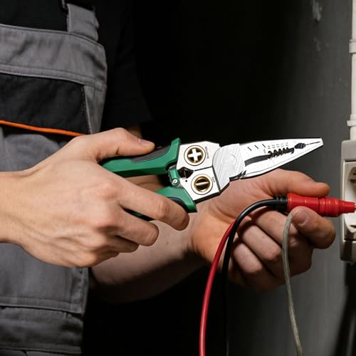 Pince à dénuder multifonction 12 en 1 avec testeur de tension intégré pour électricien